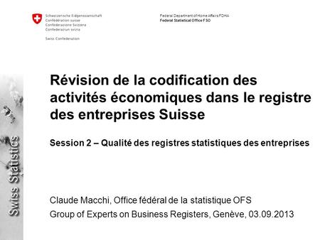 Session 2 – Qualité des registres statistiques des entreprises