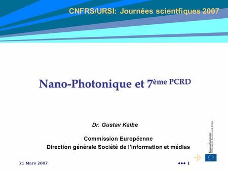 Nano-Photonique et 7ème PCRD