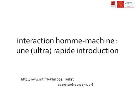 interaction homme-machine : une (ultra) rapide introduction