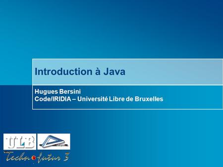 Hugues Bersini Code/IRIDIA – Université Libre de Bruxelles