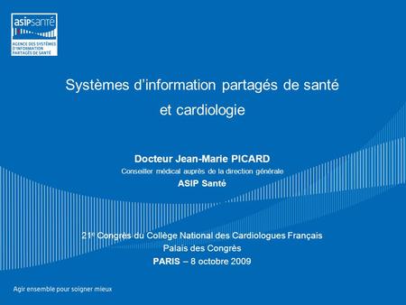 Systèmes d’information partagés de santé et cardiologie