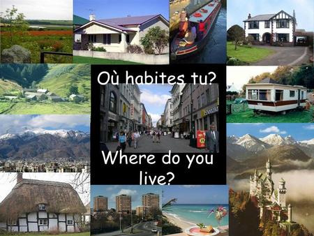 Où habites tu? Where do you live?. …dans une maison …in a house.