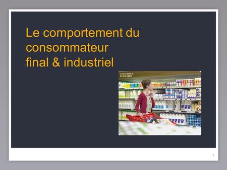 11 Le comportement du consommateur final & industriel.