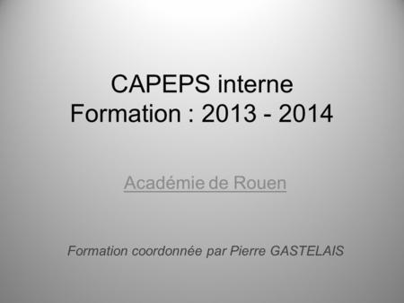 CAPEPS interne Formation :