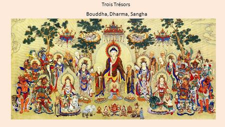 Trois Trésors Bouddha, Dharma, Sangha.