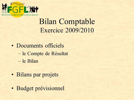Bilan Comptable Exercice 2009/2010