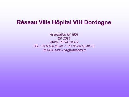 Réseau Ville Hôpital VIH Dordogne