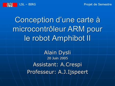 Conception d’une carte à microcontrôleur ARM pour le robot Amphibot II