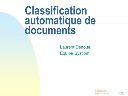 Classification automatique de documents