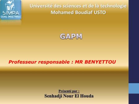 Université des sciences et de la technologie Mohamed Boudiaf USTO