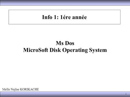 Ms Dos MicroSoft Disk Operating System