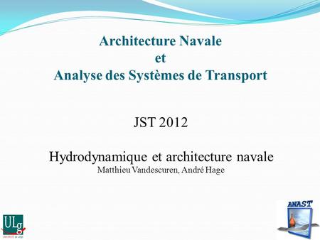 Architecture Navale et Analyse des Systèmes de Transport