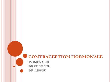 CONTRACEPTION HORMONALE