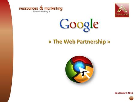 « The Web Partnership » Septembre 2012.