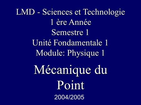 LMD - Sciences et Technologie
