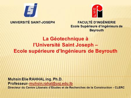 l’Université Saint Joseph – Ecole supérieure d’Ingénieurs de Beyrouth