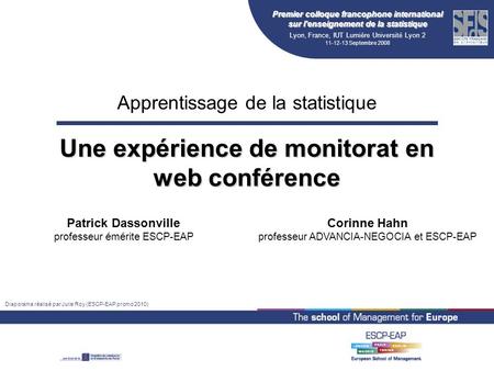 Une expérience de monitorat en web conférence
