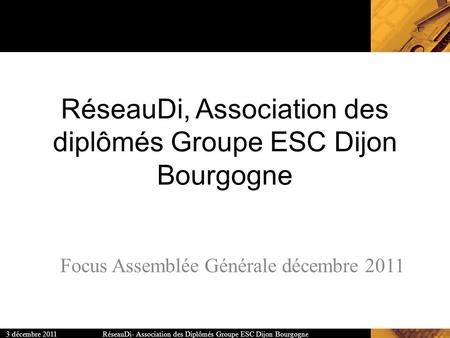 RéseauDi, Association des diplômés Groupe ESC Dijon Bourgogne