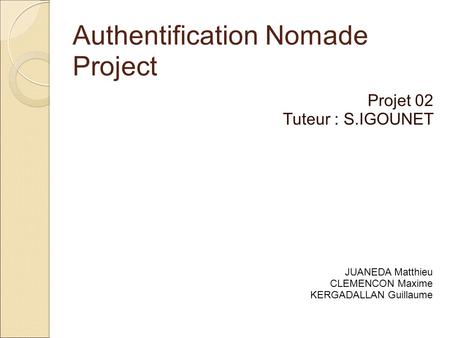 Authentification Nomade Project