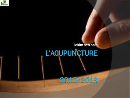 Hakim ben said l’acupuncture 2012/2013.