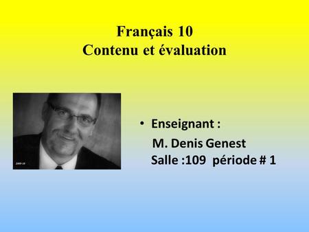 Français 10 Contenu et évaluation