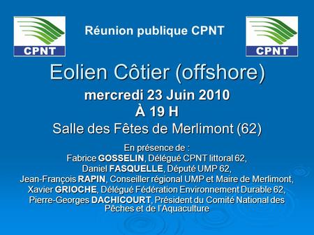 Eolien Côtier (offshore)