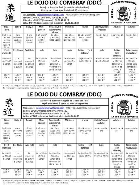 LE DOJO DU COMBRAY (DDC) LE DOJO DU COMBRAY (DDC)
