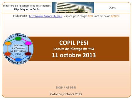 COPIL PESI Comité de Pilotage du PESI 11 octobre 2013