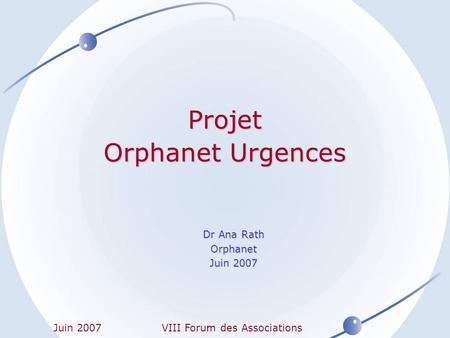 Projet Orphanet Urgences