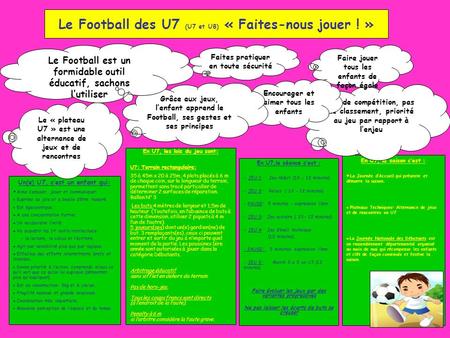 Le Football des U7 (U7 et U8) « Faites-nous jouer ! »