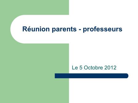 Réunion parents - professeurs