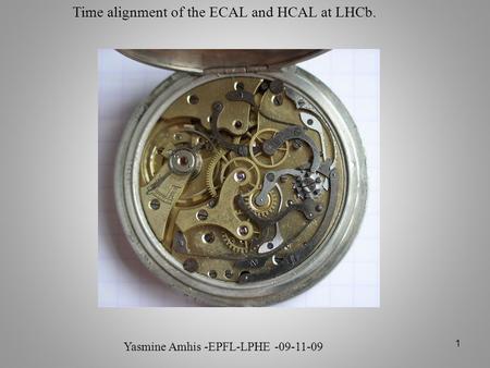 Time alignment of the ECAL and HCAL at LHCb.