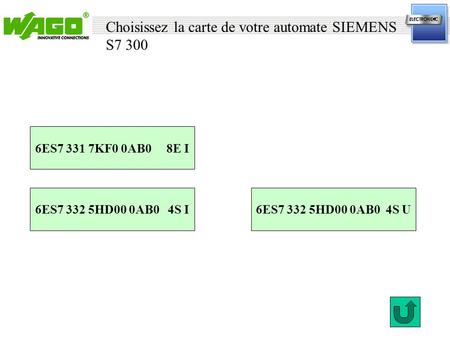 Choisissez la carte de votre automate SIEMENS S7 300