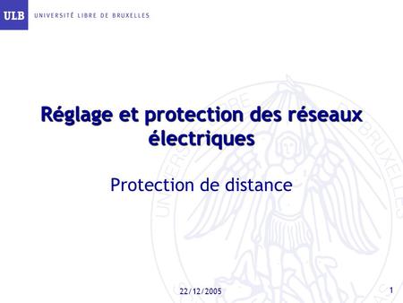 Réglage et protection des réseaux électriques