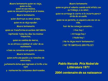 Pablo Neruda Prix Nobel de Littérature 1971