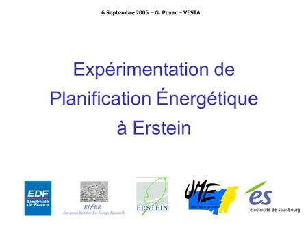 Expérimentation de Planification Énergétique à Erstein