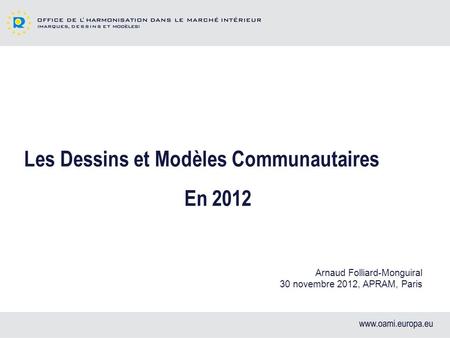 Les Dessins et Modèles Communautaires En 2012