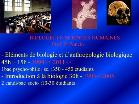 BIOLOGIE EN SCIENCES HUMAINES