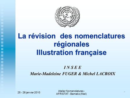 La révision des nomenclatures régionales Illustration française