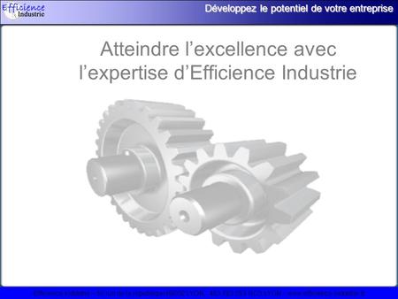 Efficience Industrie – 30 rue de la république 69002 LYON - 483 783 353 RCS LYON - www.efficience-industrie.fr Développez le potentiel de votre entreprise.