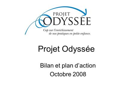 Bilan et plan d’action Octobre 2008