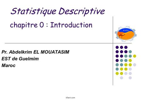Statistique Descriptive chapitre 0 : Introduction
