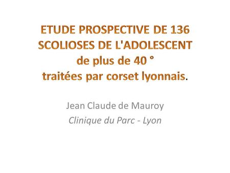Jean Claude de Mauroy Clinique du Parc - Lyon