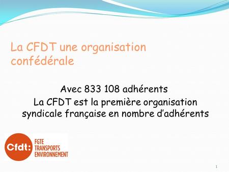 La CFDT une organisation confédérale