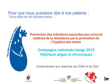 Campagne nationale belge 2013 Hôpitaux aïgus et chroniques