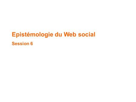 Epistémologie du Web social