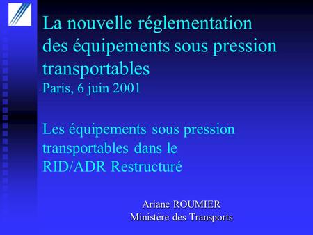 Ariane ROUMIER Ministère des Transports