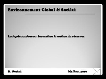 Environnement Global & Société