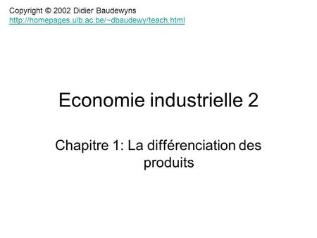 Economie industrielle 2