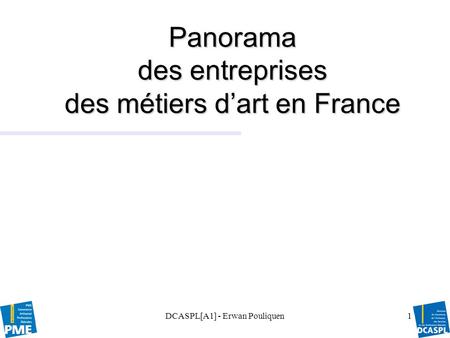 Panorama des entreprises des métiers d’art en France
